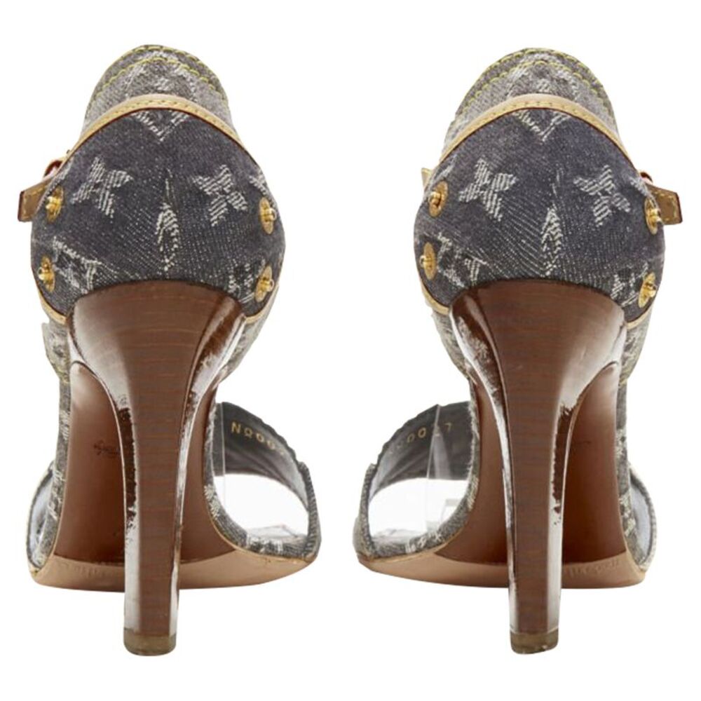 Louis Vuitton Denim Patchwork Buckle Vachetta Str… - image 5